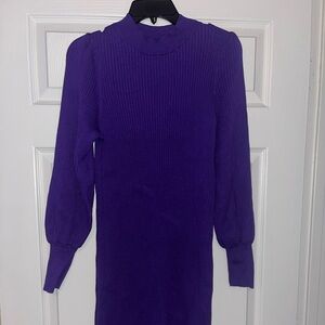 Banana Republic Purple Ribbed Knit Dress